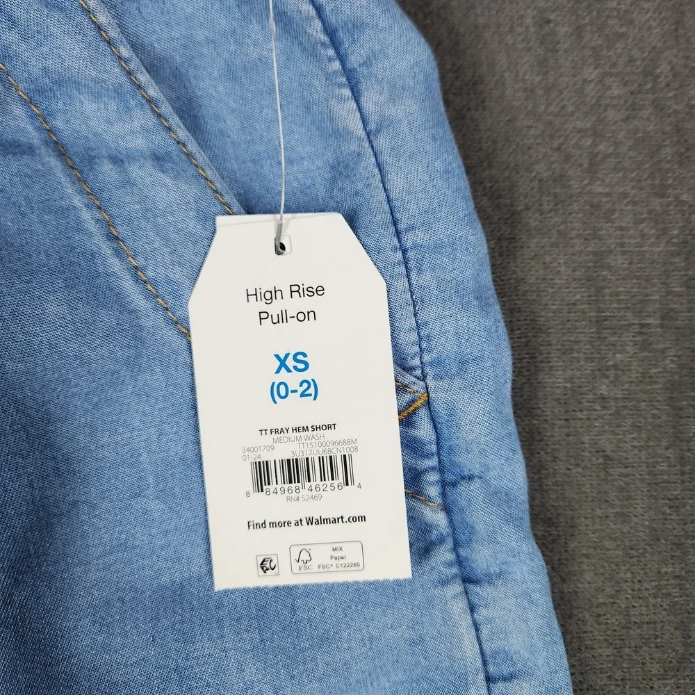 Time & Tru Shorts Womens Size XS Pull On High Rise Tencel Light Blue NWT - Picture 4 of 10